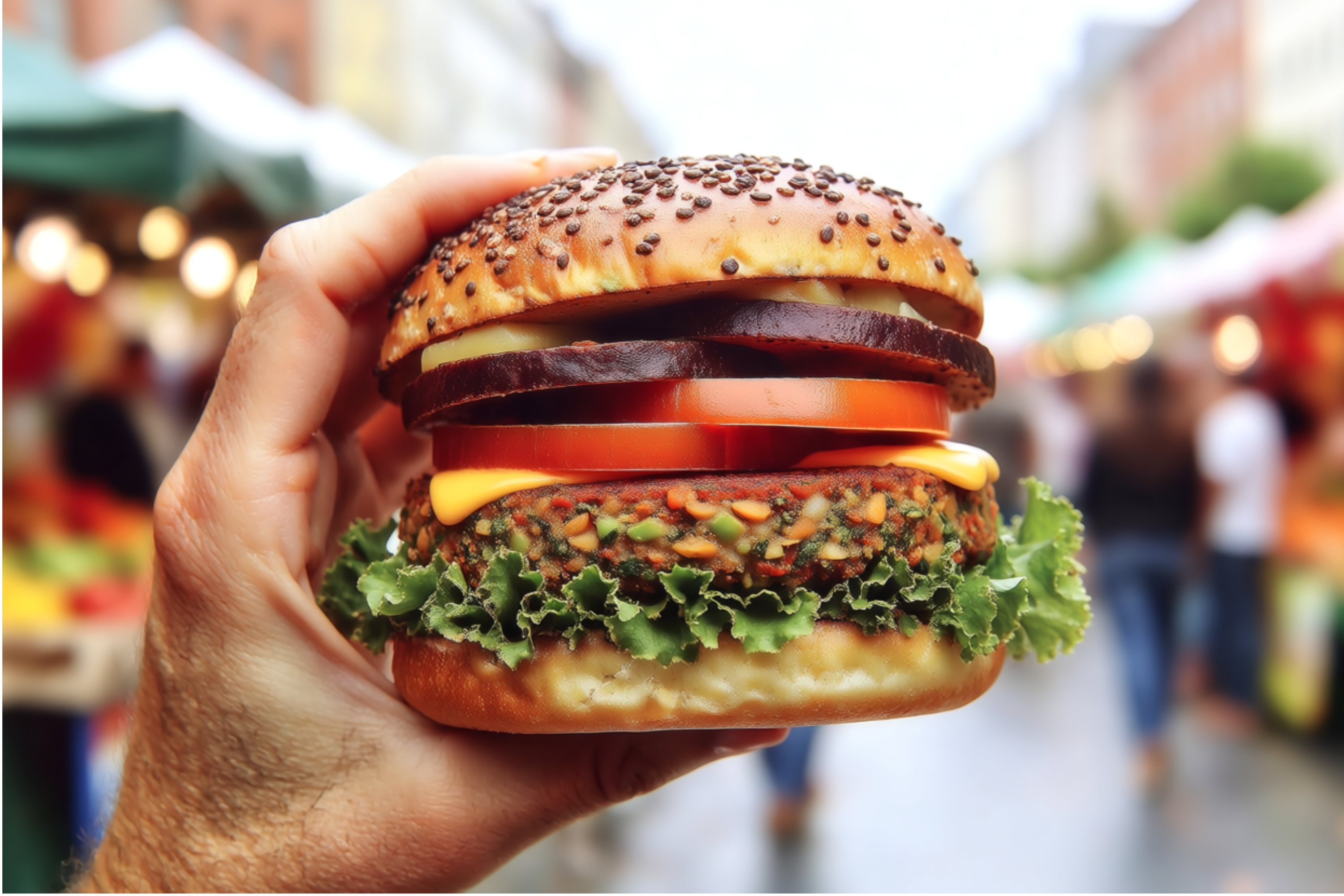Fresh Veggie Burger Close Up