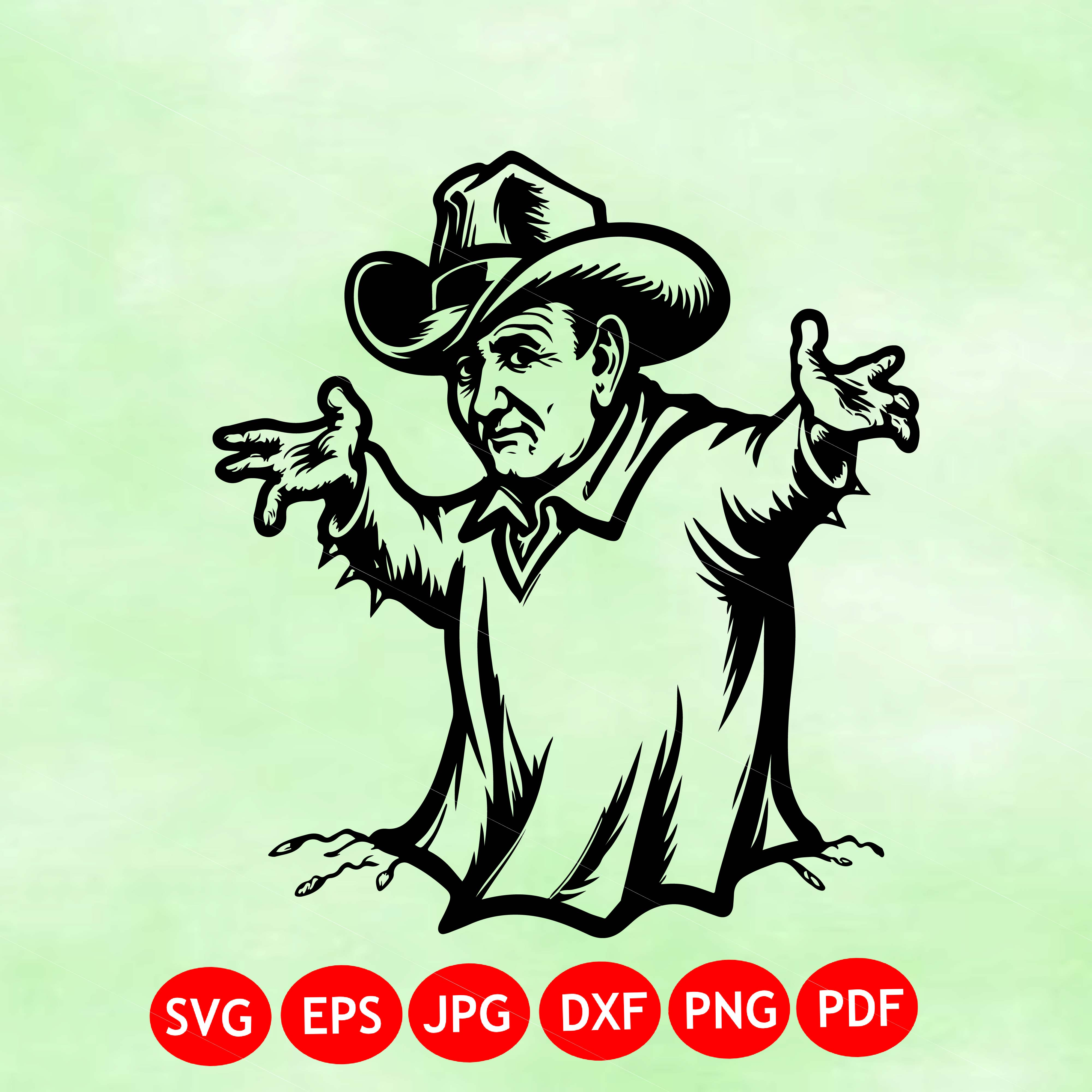 Cowboy Rising From Ground SVG | Western Cowboy Clipart | Ranch Life SVG | Vintage Western Art | Cricut Cut File PNG