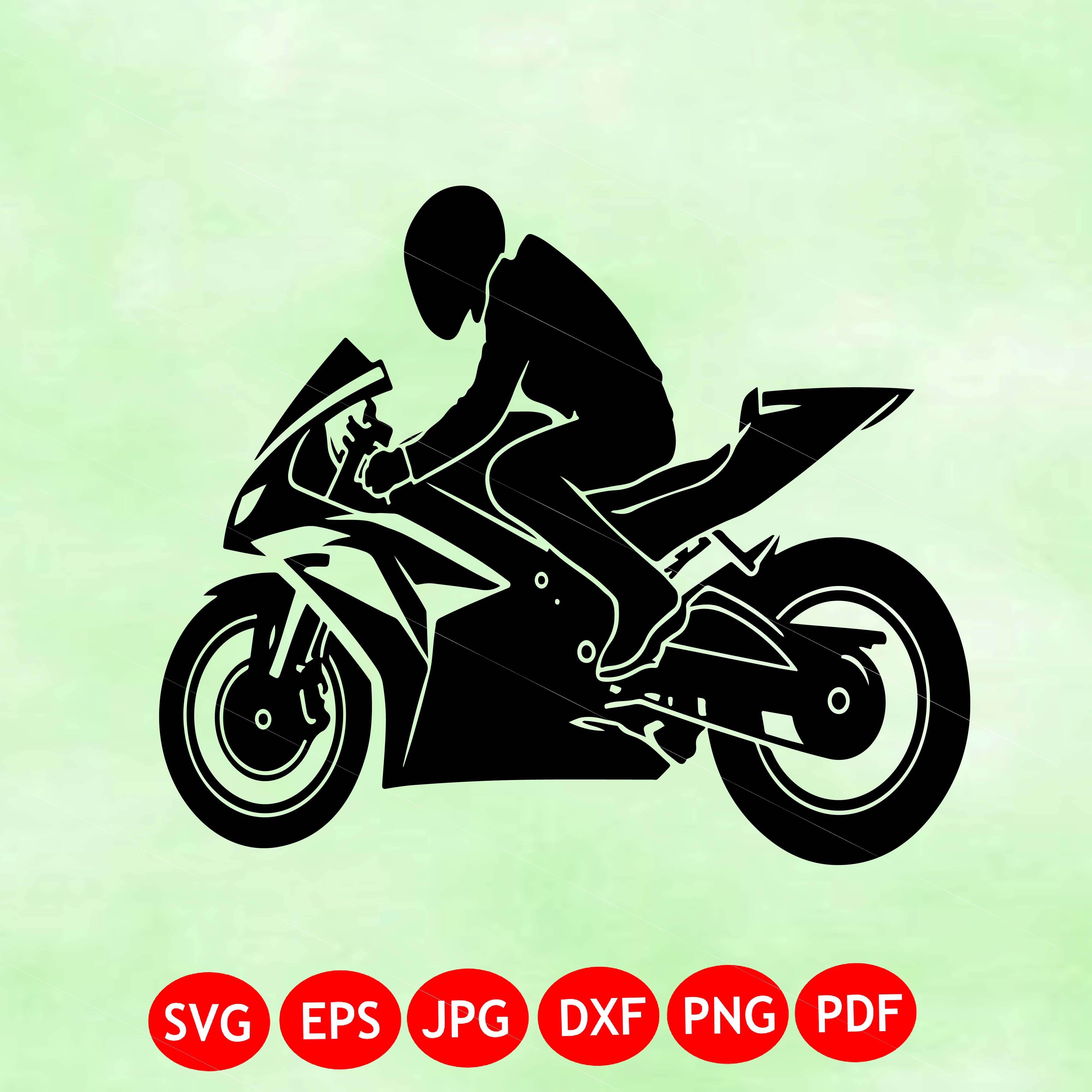 Motorcycle Racing Silhouette SVG | Sport Bike SVG | Rider Clipart | Cricut Cut File PNG