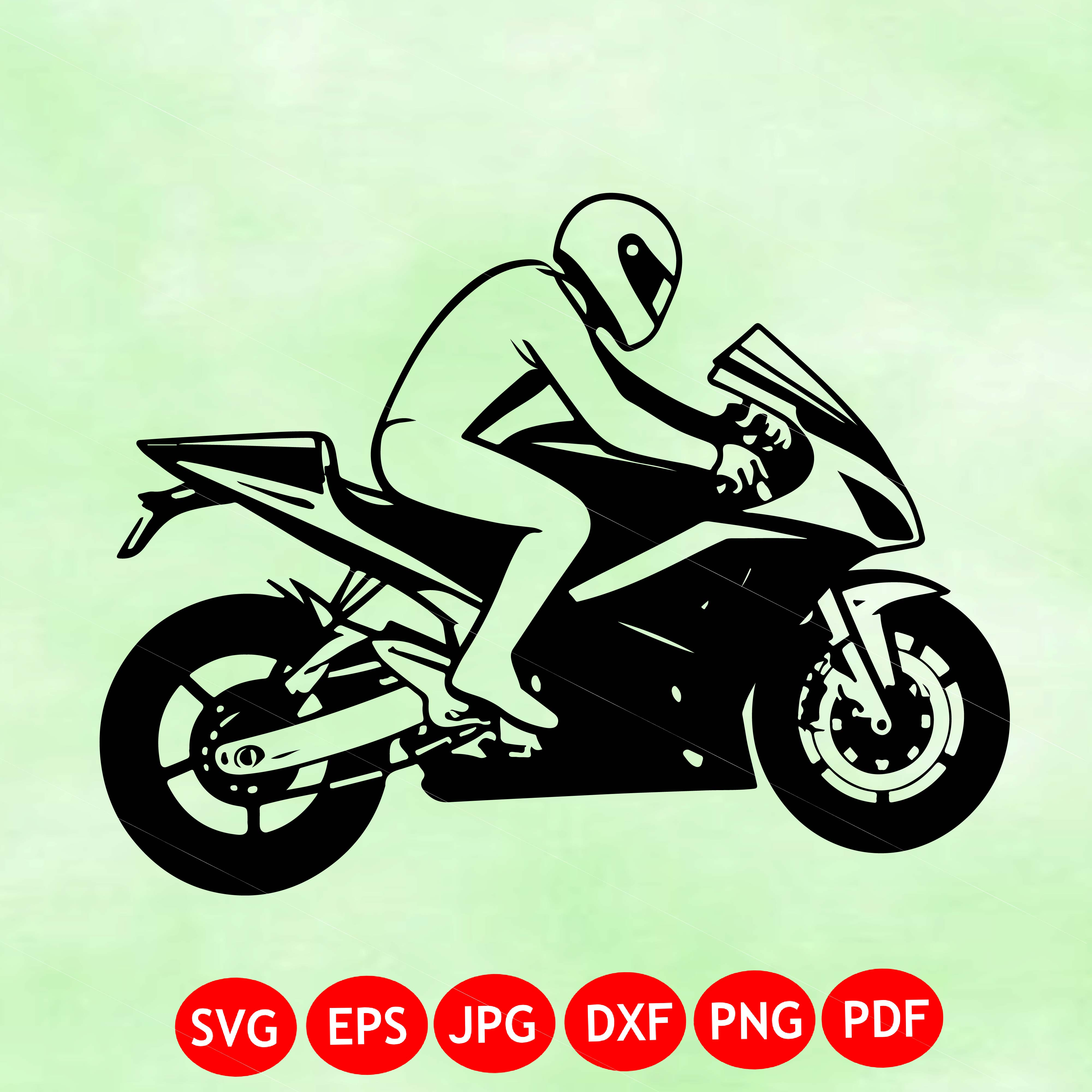 Racing Sport Bike SVG | Motorcycle Clipart | Biker SVG | Vinyl Decal Cricut Cut File PNG
