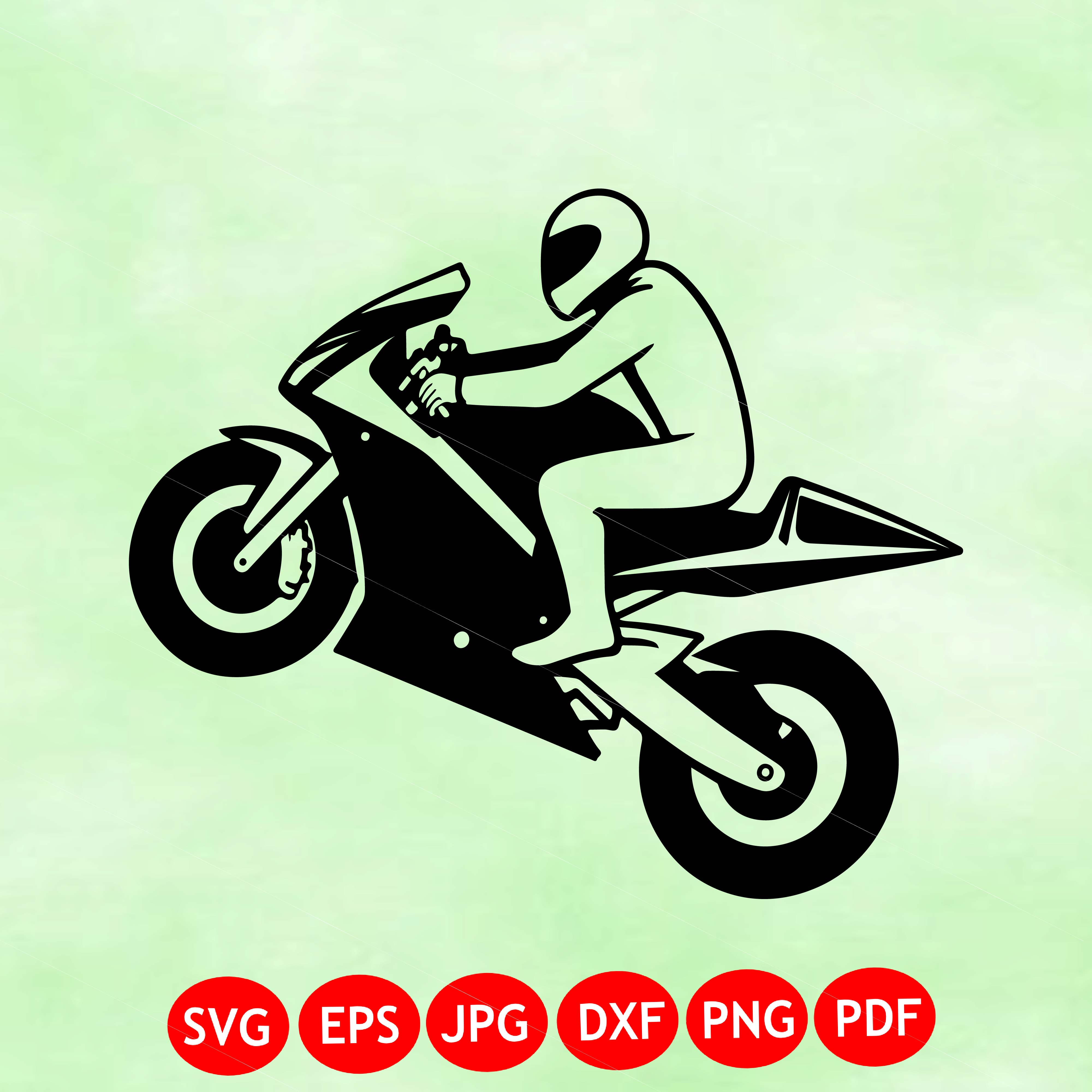 Sport Motorcycle Wheelie SVG | Racing Bike Clipart | Biker SVG | Cricut Cut File PNG