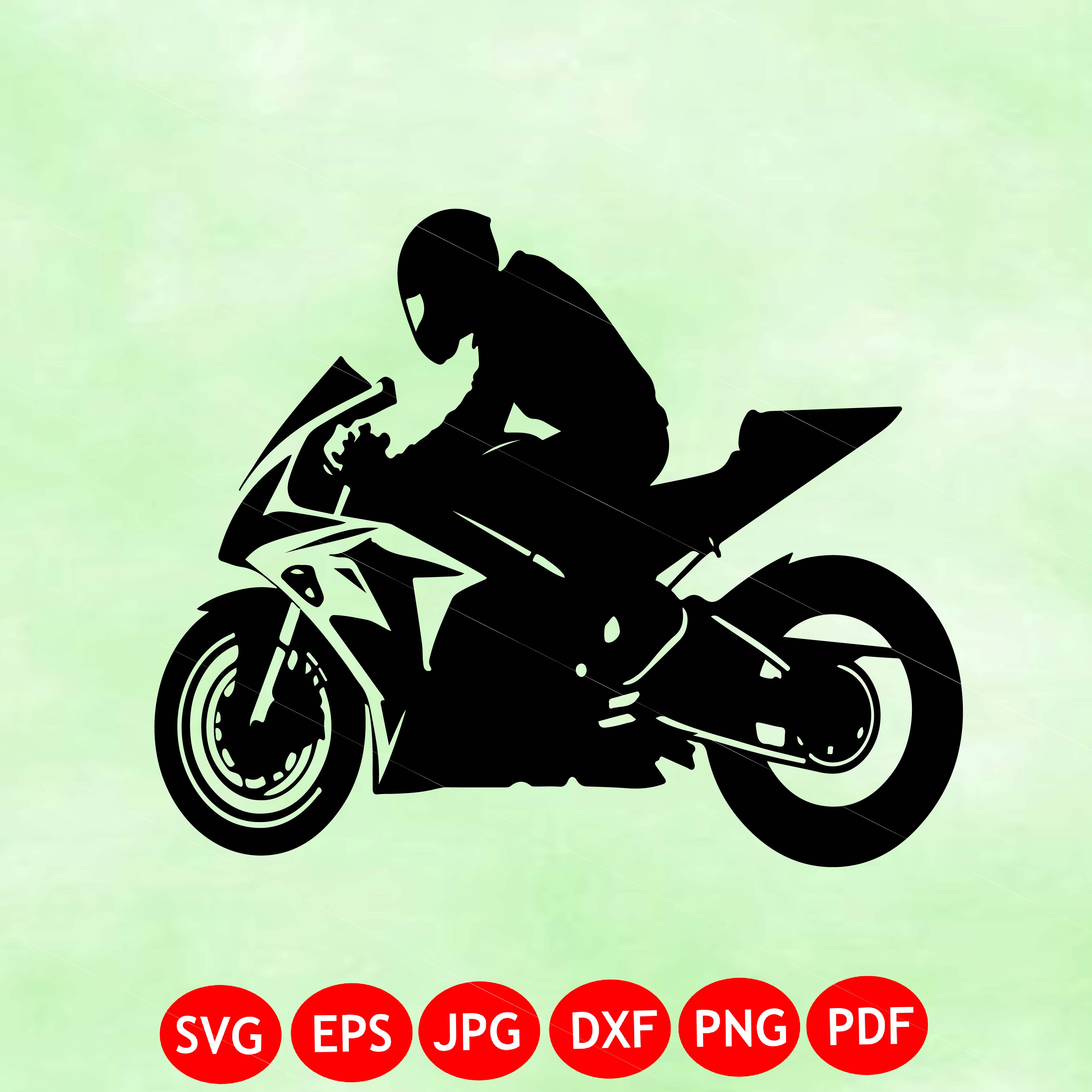 Sport Motorcycle Rider SVG | Racing Bike Clipart | Superbike SVG | Biker Decal | Cricut Cut File PNG | Motorcycle Shirt SVG