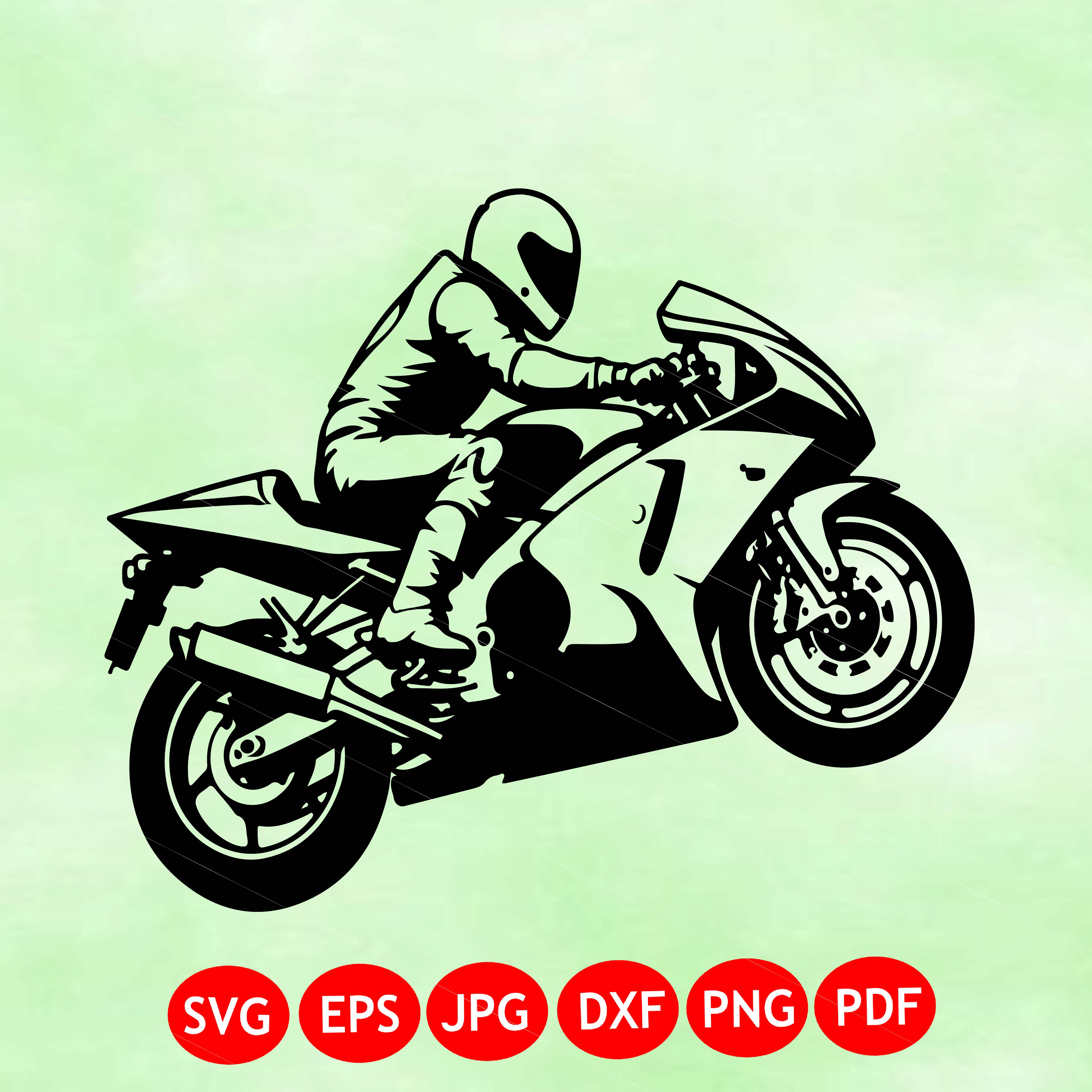 Sport Bike Racing SVG | Motorcycle Rider Clipart | Racing Motorcycle SVG | Cricut Cut File | Biker Shirt PNG | Vinyl Decal