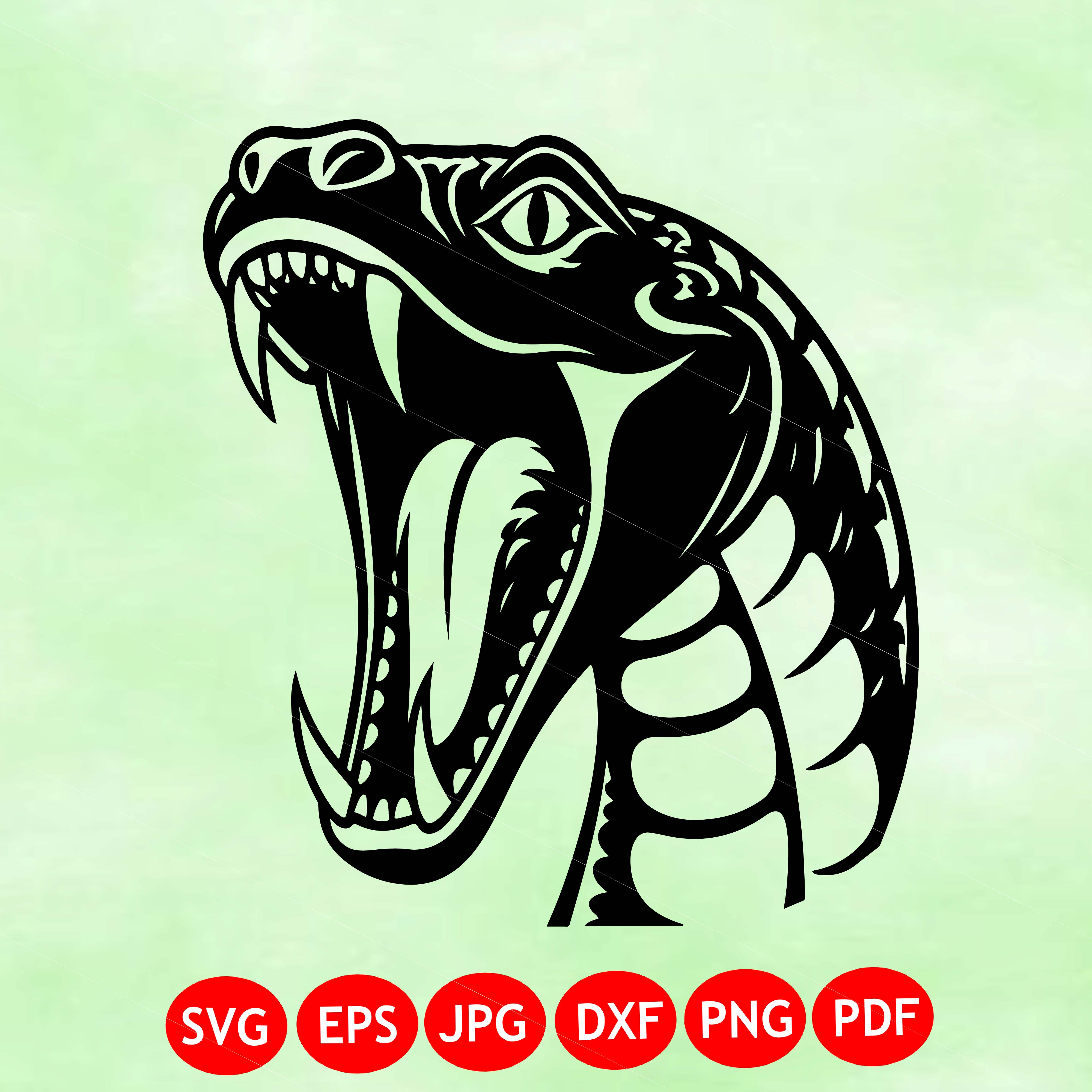 Cobra Snake Face SVG | Angry Cobra Clipart | Venom Snake SVG | Reptile Decal | Cricut Cut File PNG | Tattoo SVG