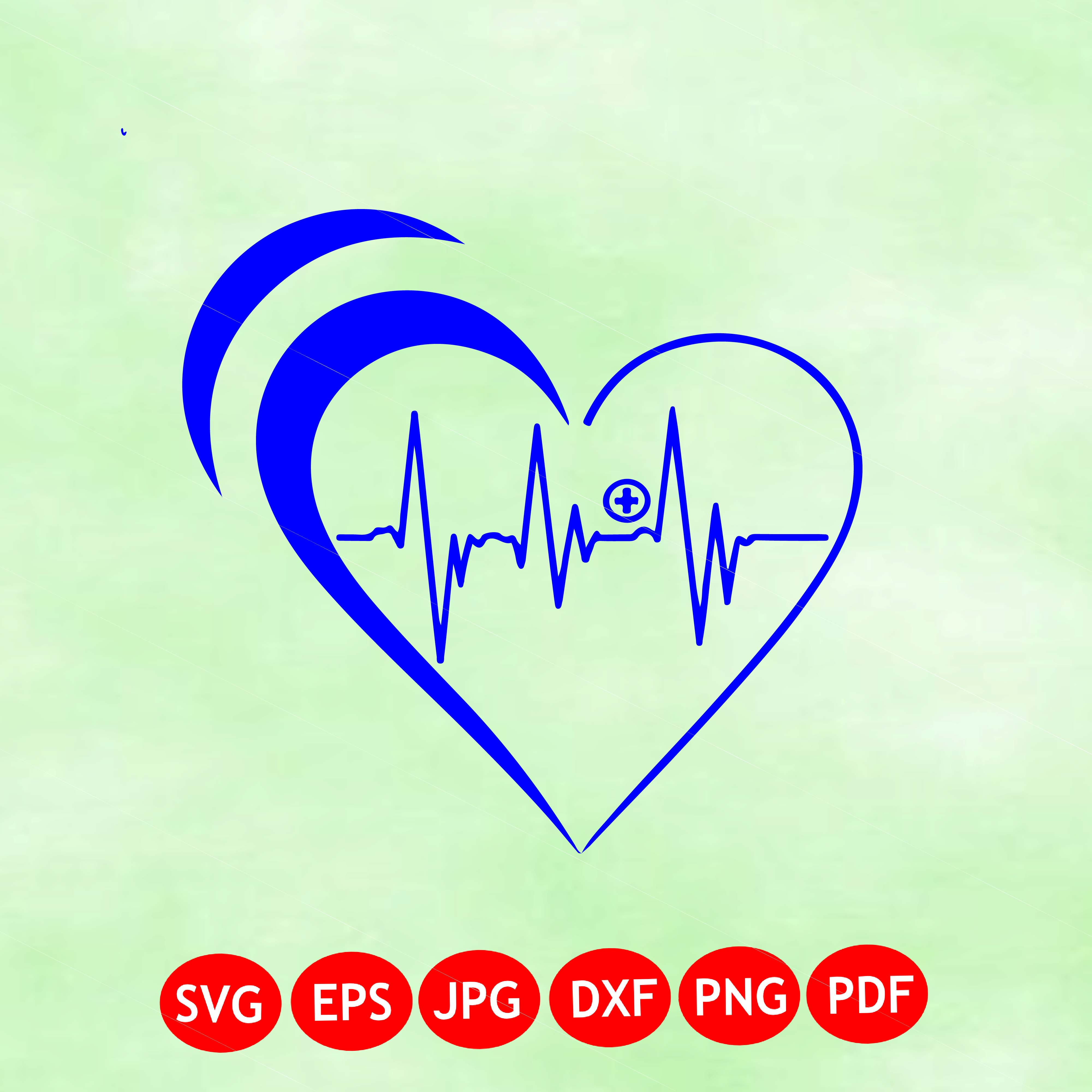 Heartbeat Line SVG Files | ECG EKG Cut Files | Healthcare Vector Files | Nurse Vector | Heartbeat Pulse Clip Art