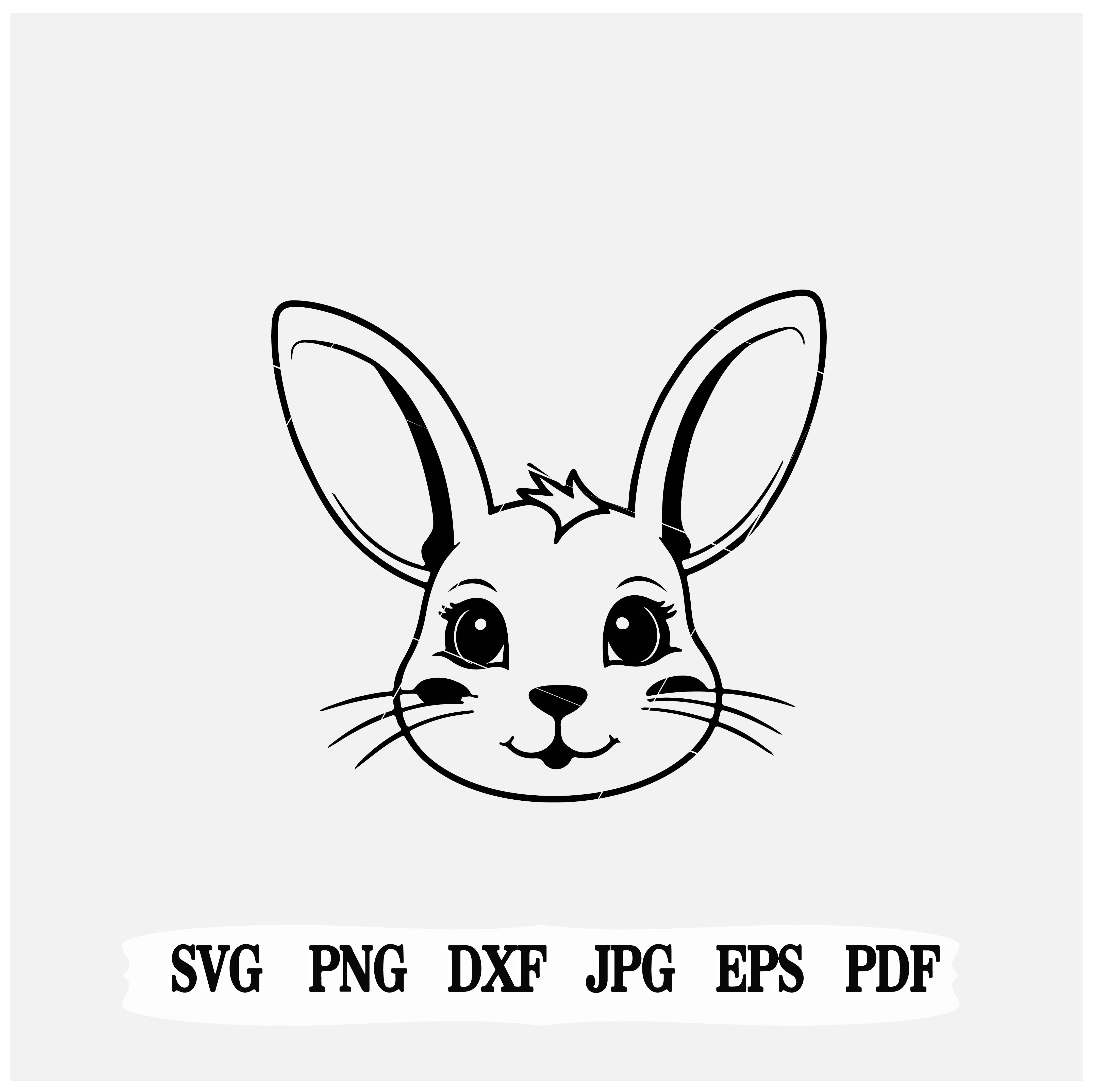 Cute Lop Eared Bunny| SVG| PNG| DXF| EPS|Vector Files for Cricut