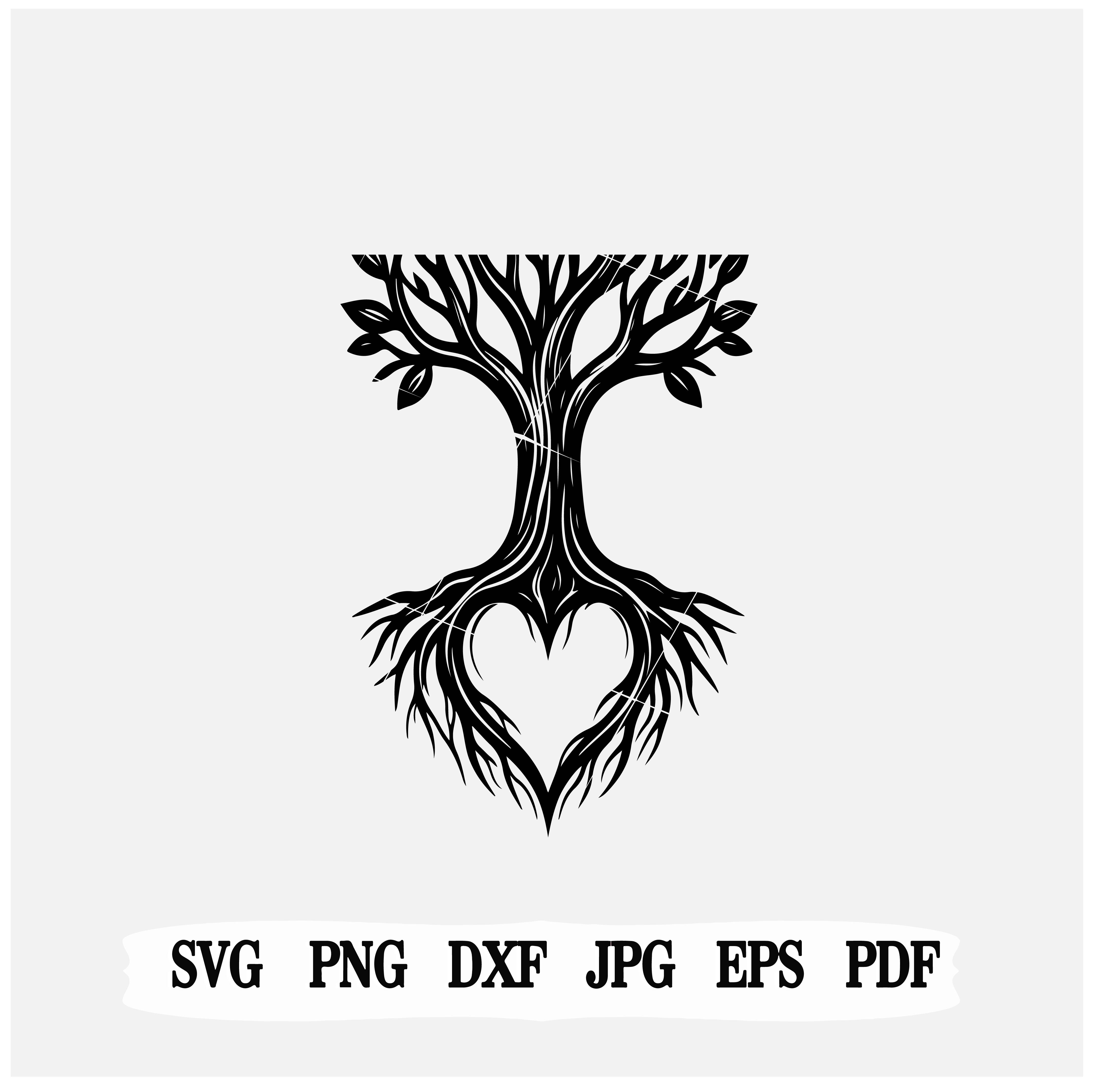 Tree heart roots svg/Earth day png/eps-instant-download-cricut-file
