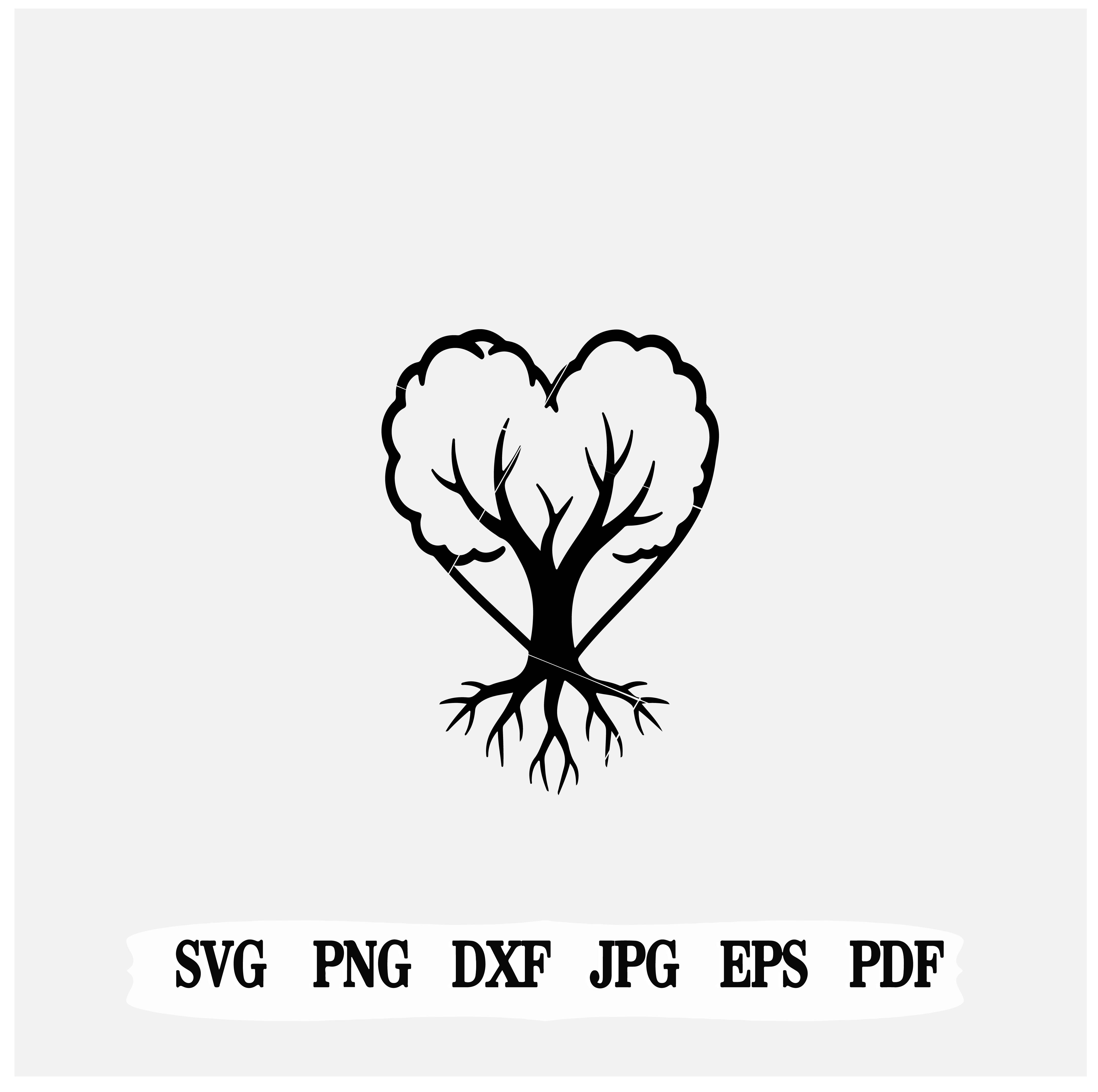 Symbol of nature and love SVG/Tree with love roots png/earth day eps/instant download