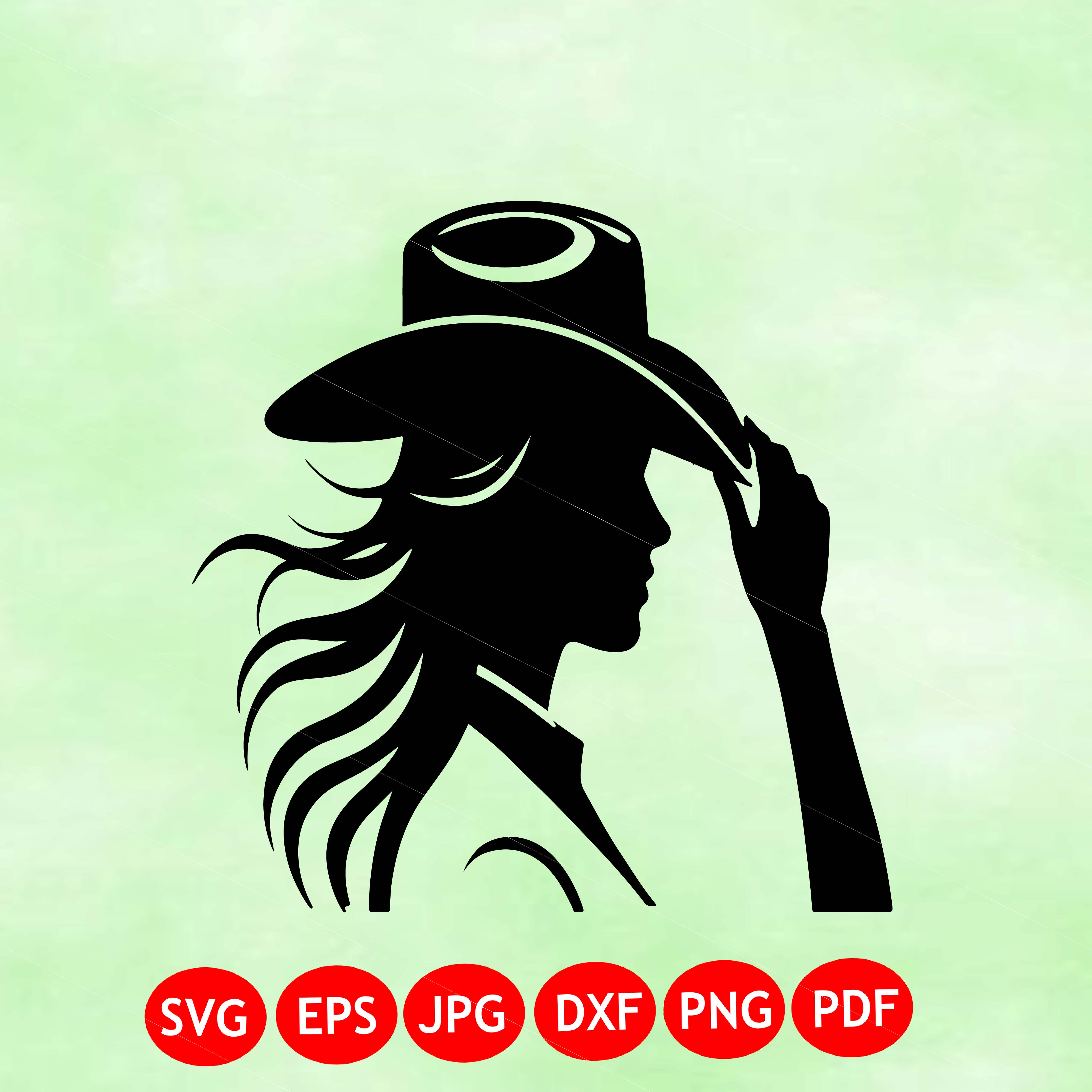 Cowgirl Silhouette SVG,  Western Woman Cut File, Confident Country Girl Clipart for Cricut & Laser Cutting