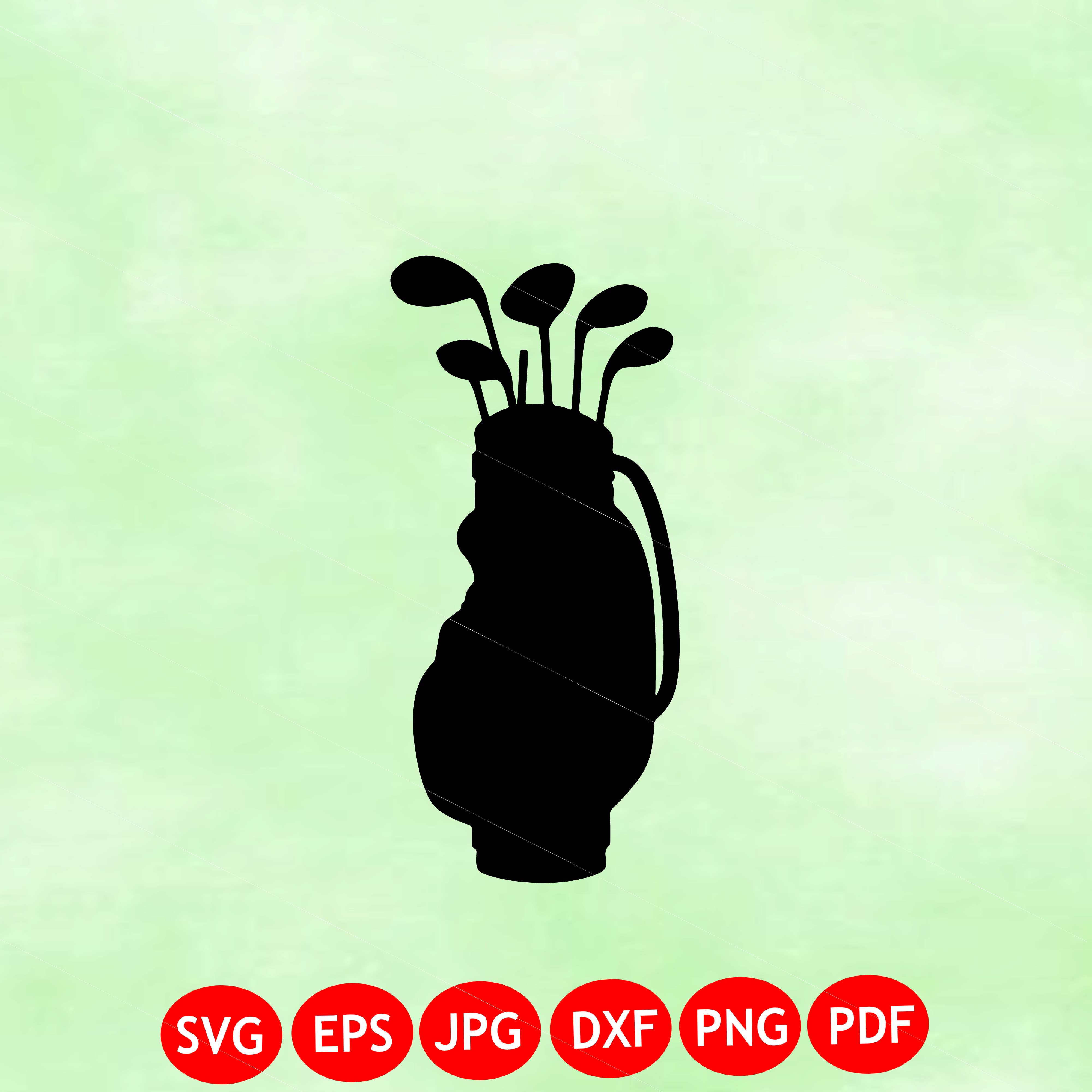 Vintage Golf Bag SVG | Golf Club Silhouette Vector | Golf Lover Cut File PNG EPS DXF