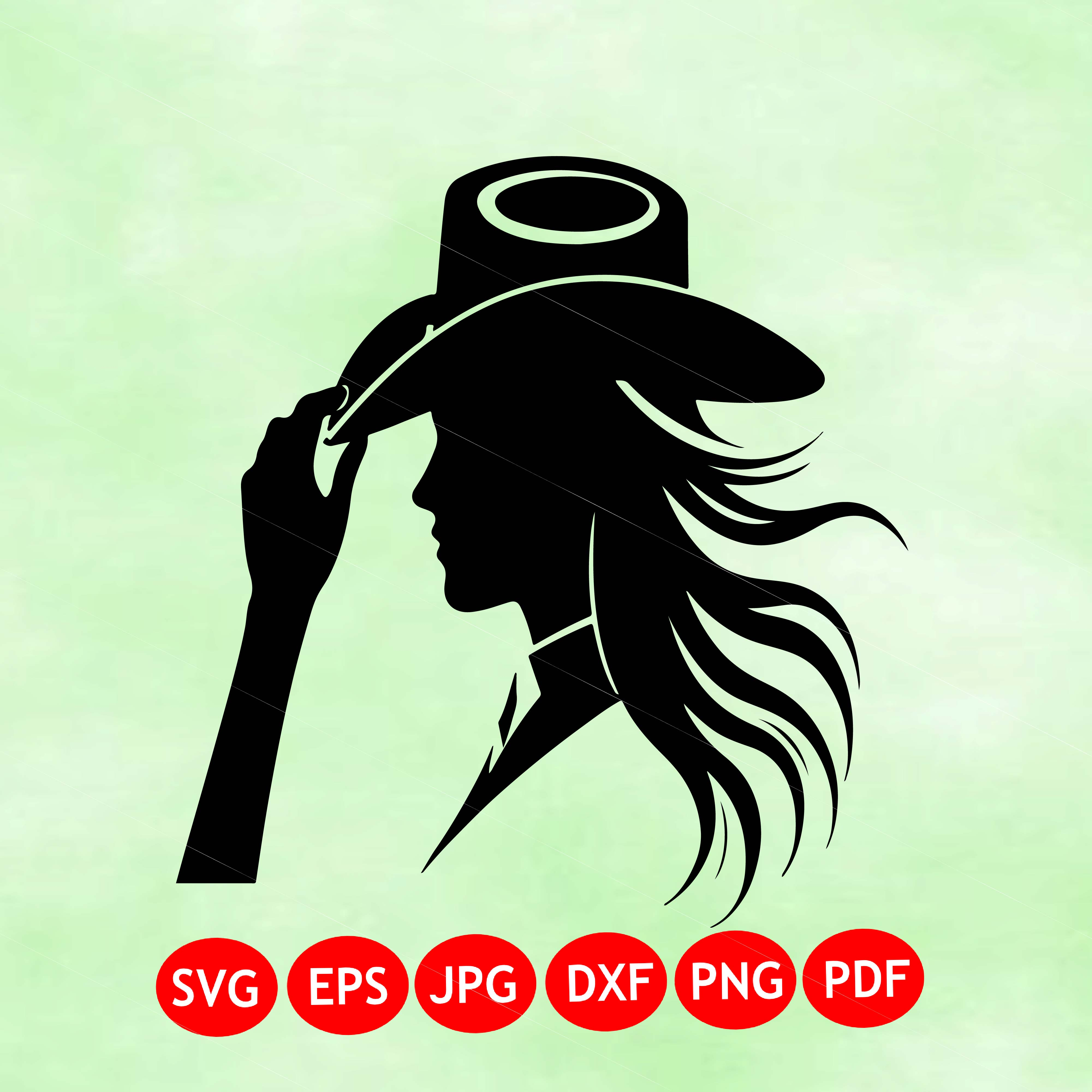 Western Cowgirl Silhouette SVG