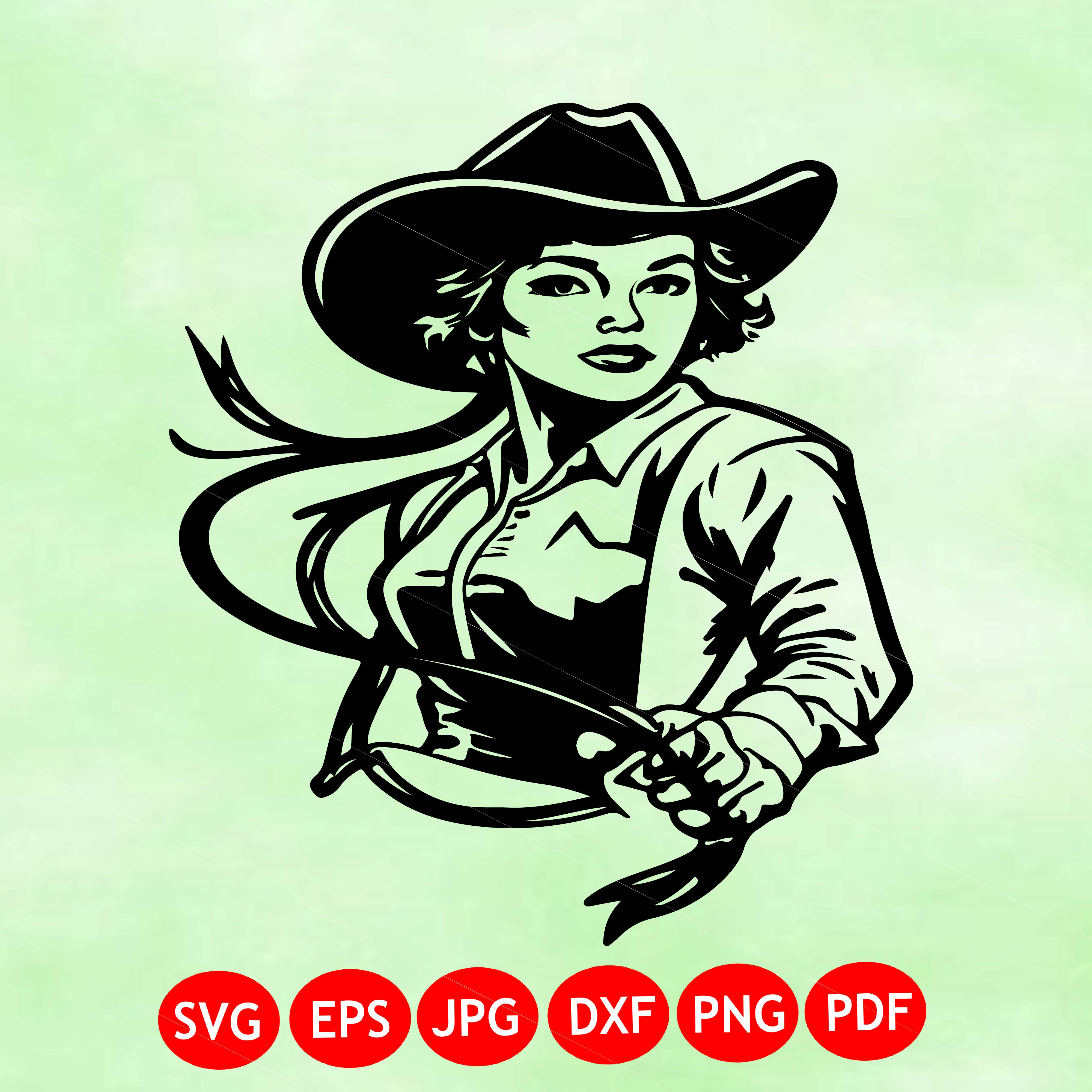 Rodeo Cowgirl SVG Illustration