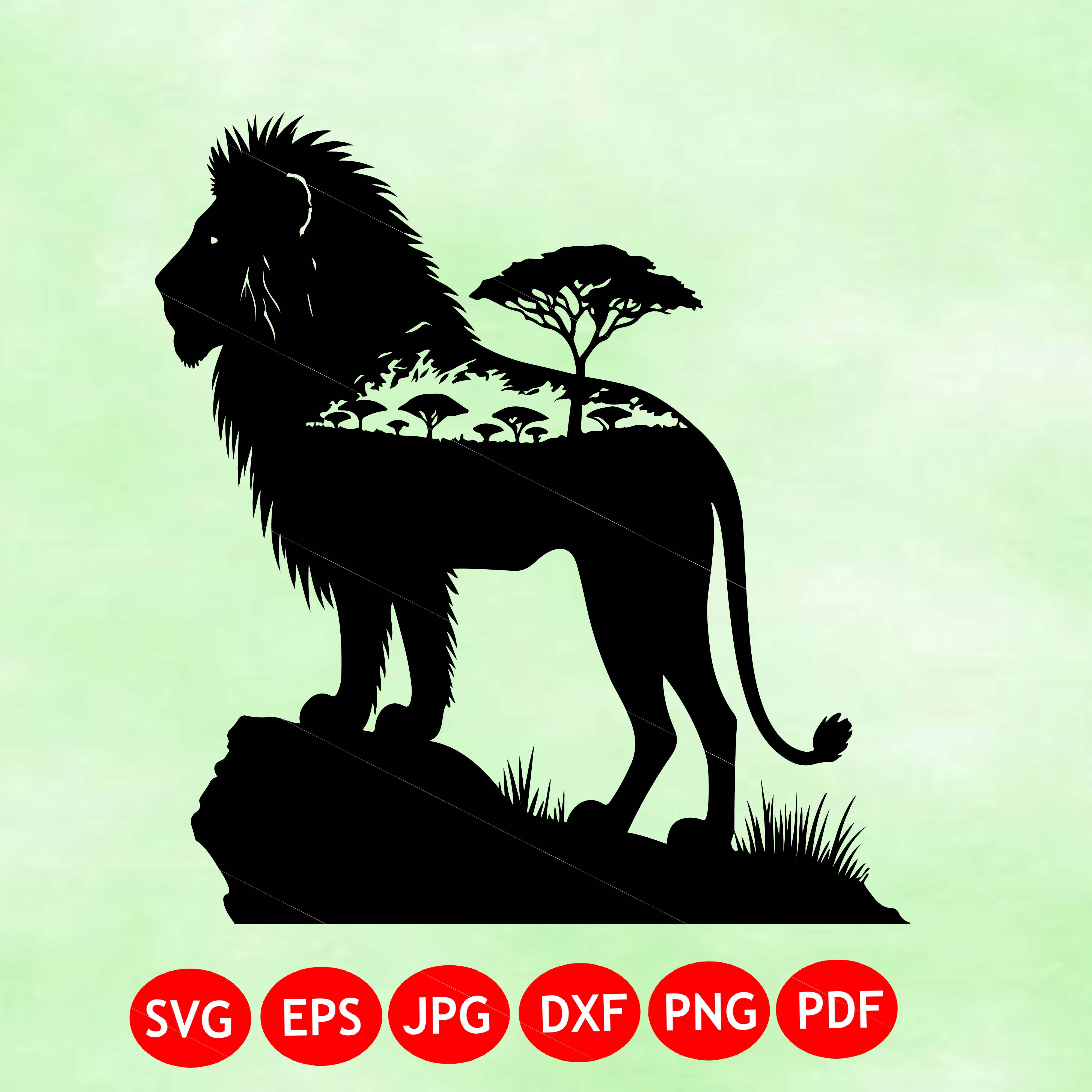 Lion Safari Silhouette SVG
