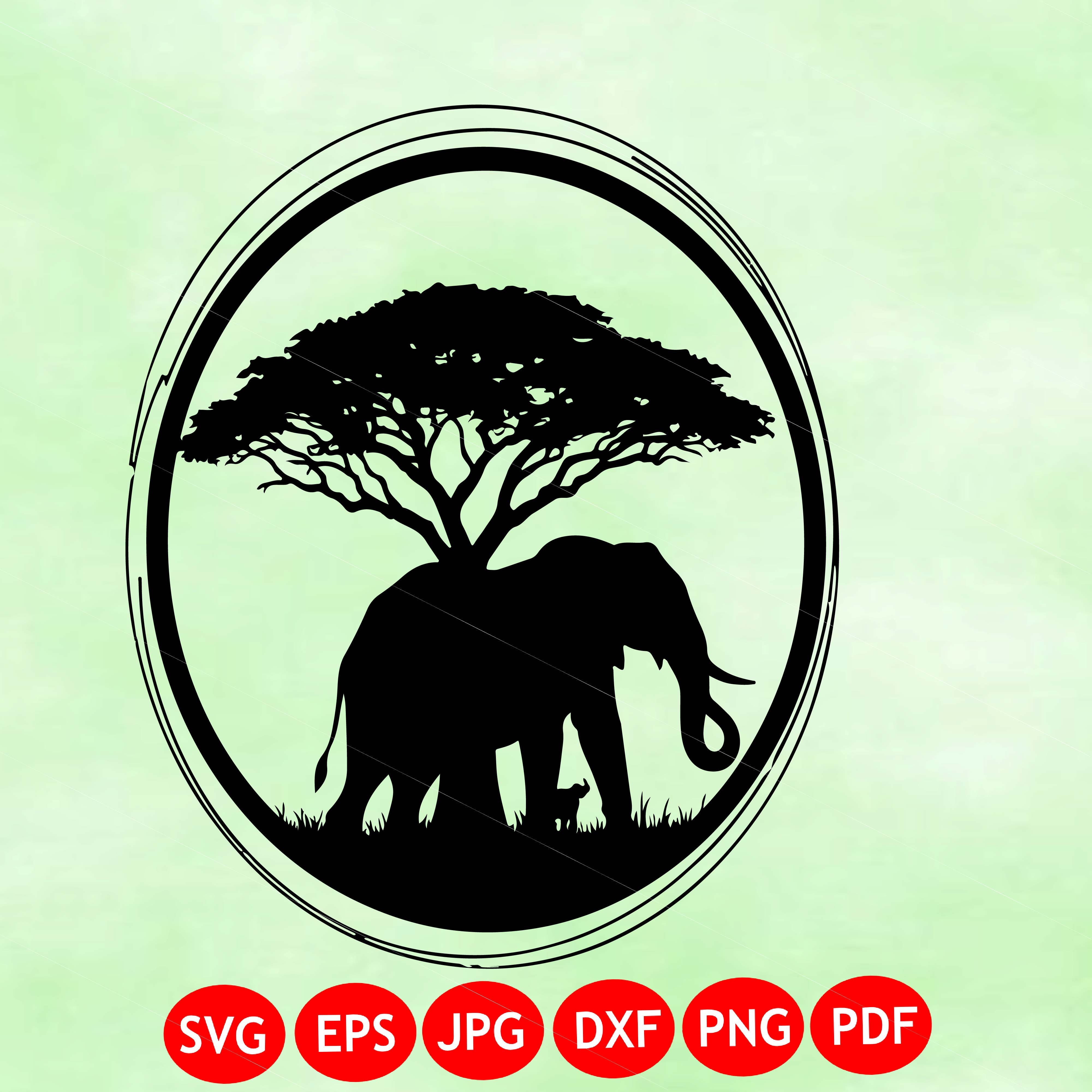 Elephant Nature Circle SVG