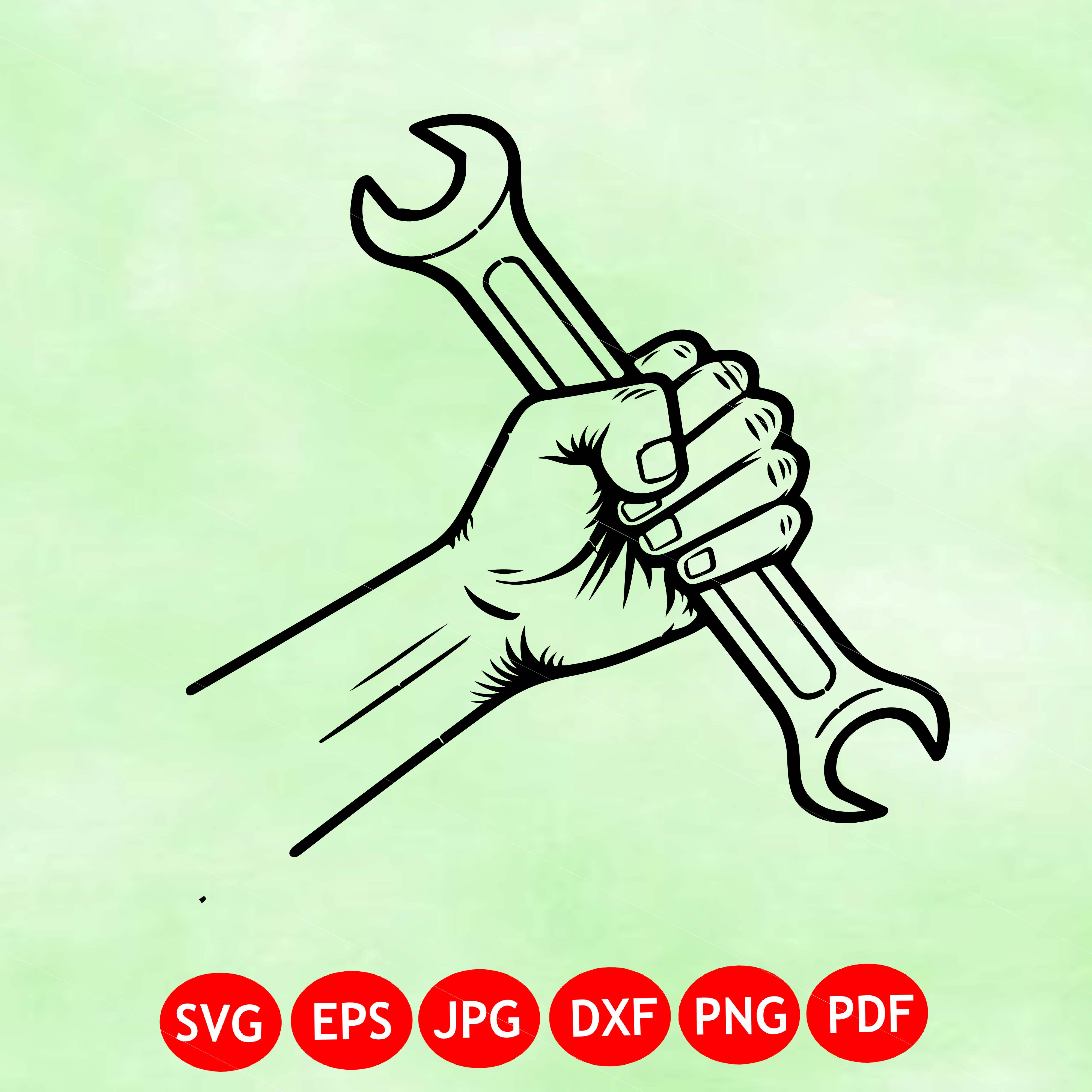 Hand Gripping Wrench SVG