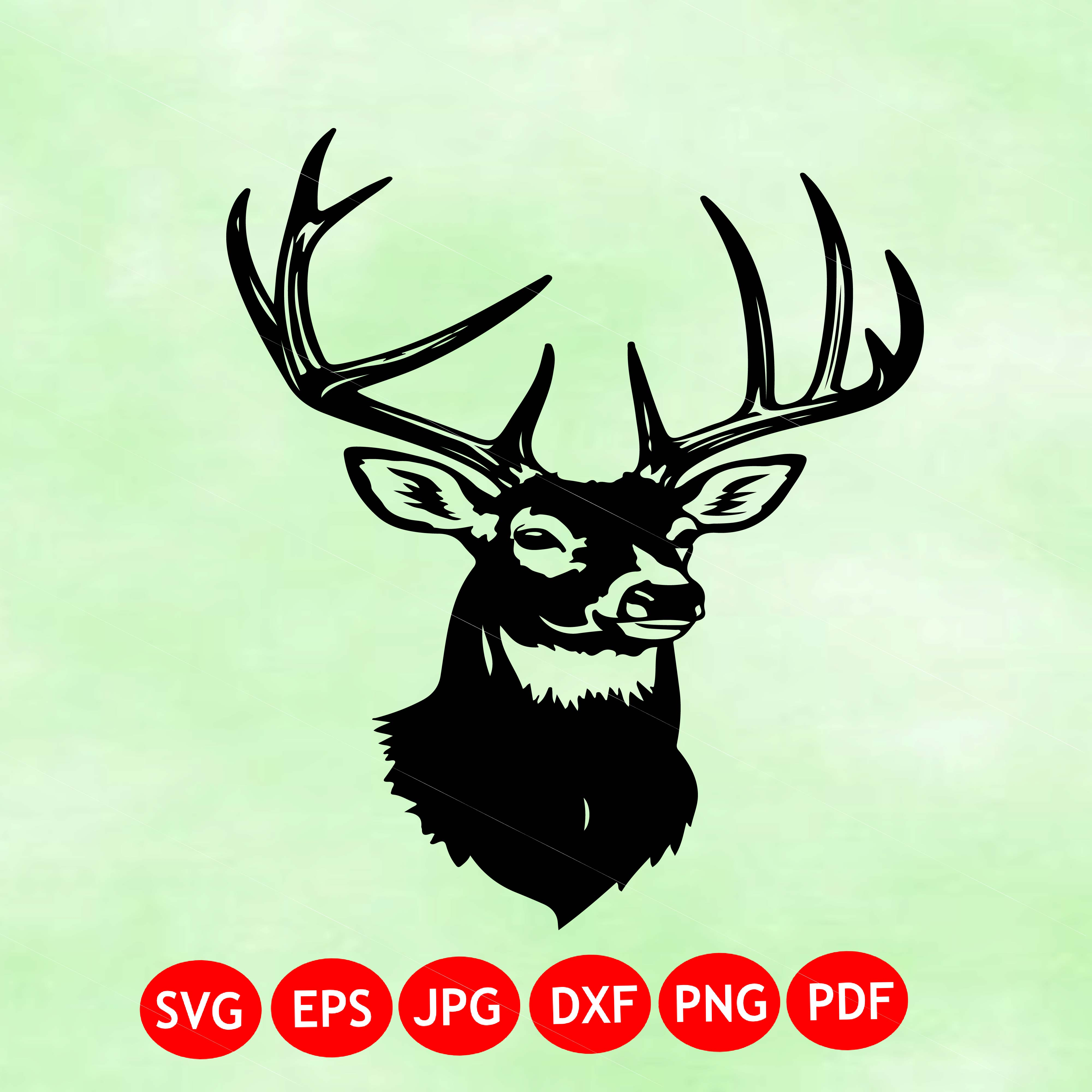 Buck Deer Head SVG Cut File