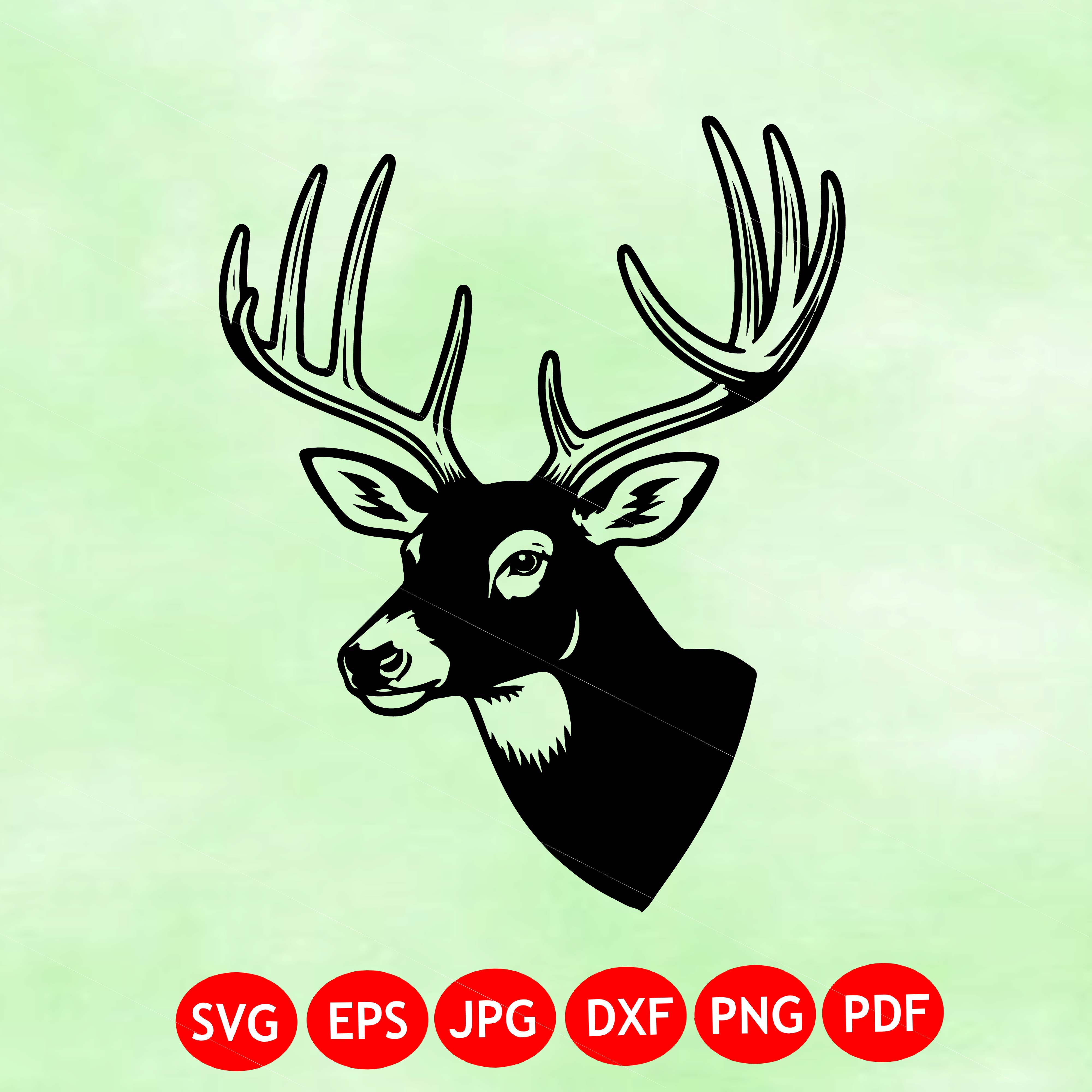 Rustic Deer Head SVG Vector