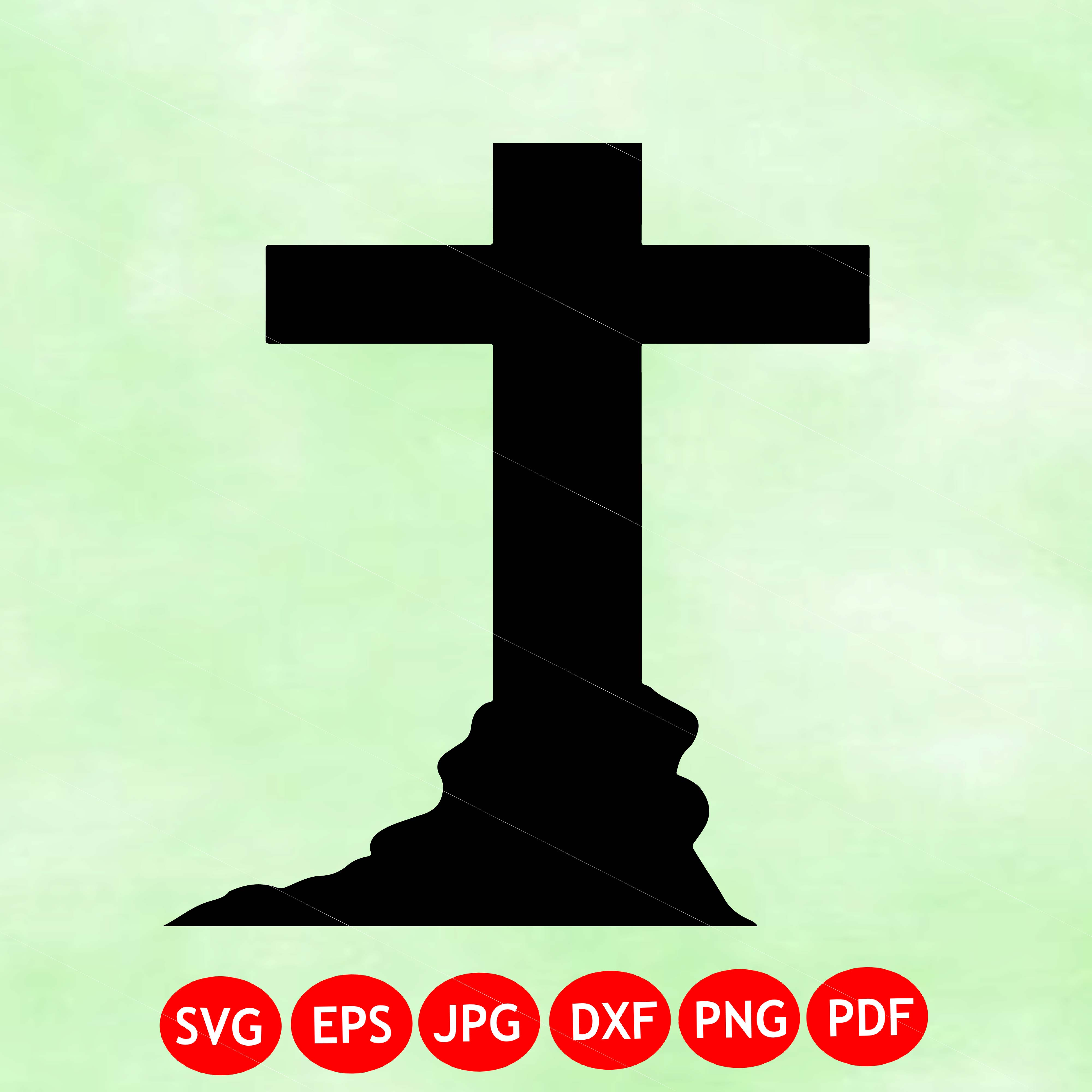 Christian Cross on Rock SVG | Faith Cross Vector