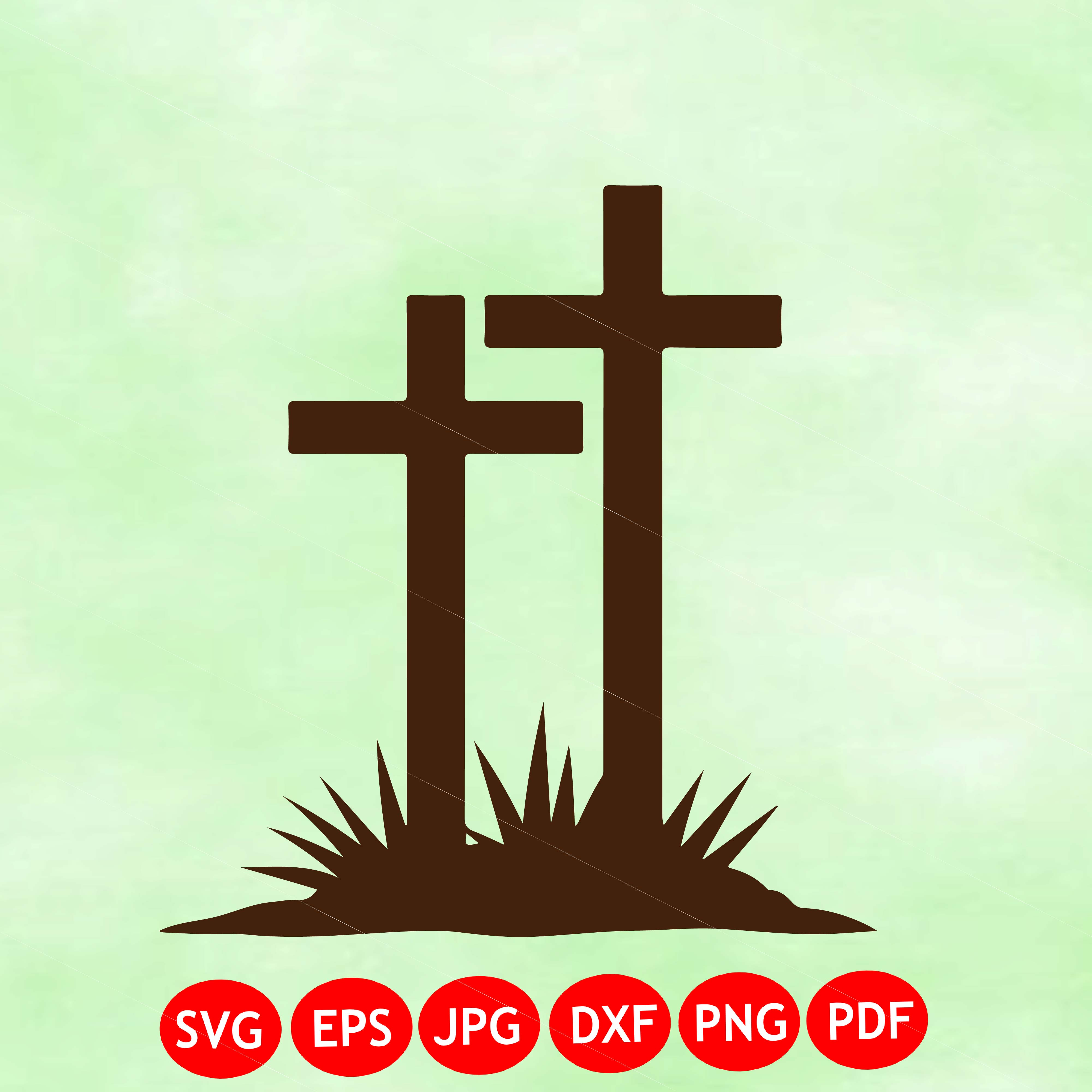 Two Crosses SVG | Calvary Cross Silhouette