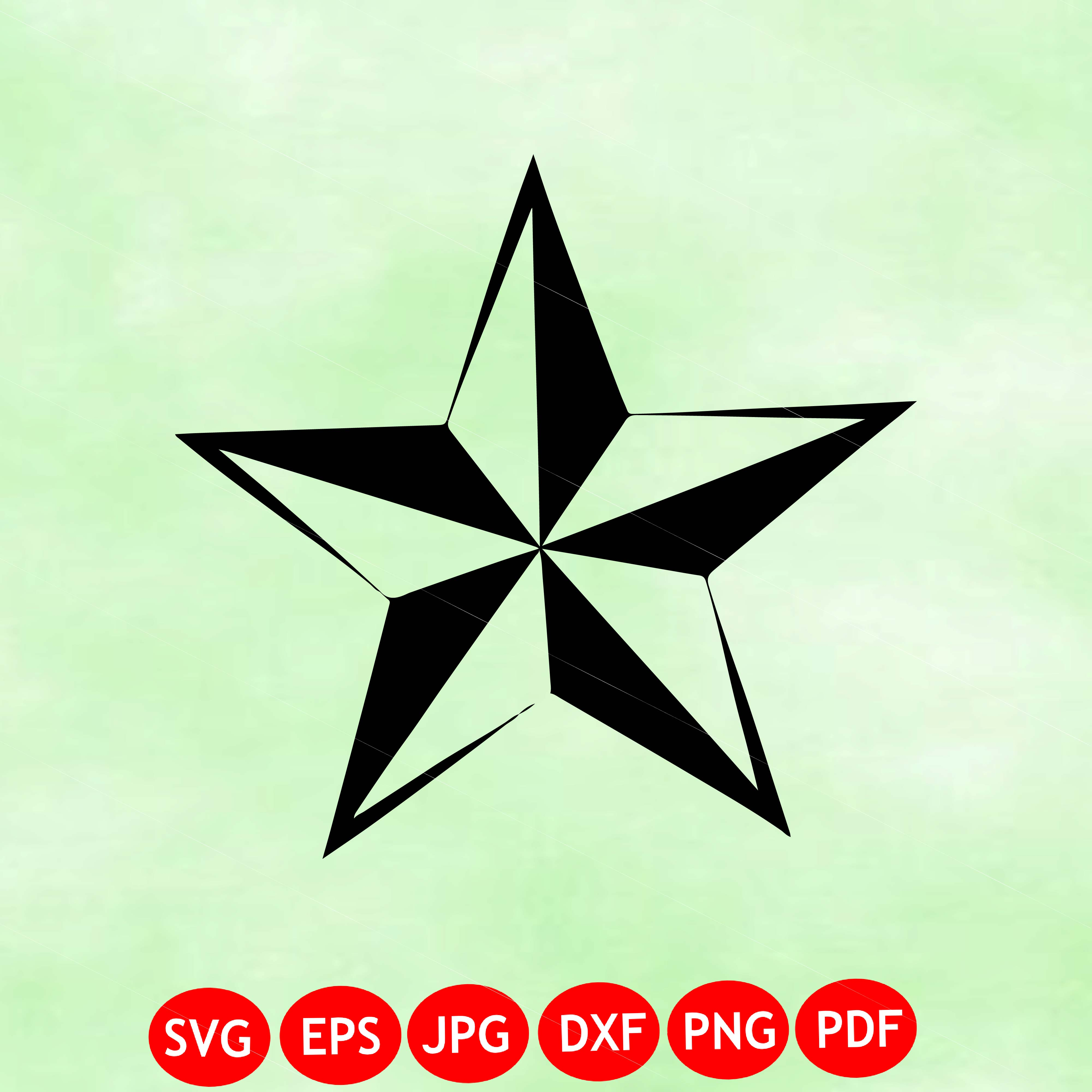Five Point Star SVG | Geometric Star Vector